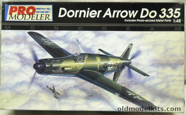 Monogram 1/48 Dornier Arrow Do-335 Pro Modeler - Day Fighter W.Nr. 240 104 VG+PK or Night W.Nr.230 010 CP+UK, 5925 plastic model kit